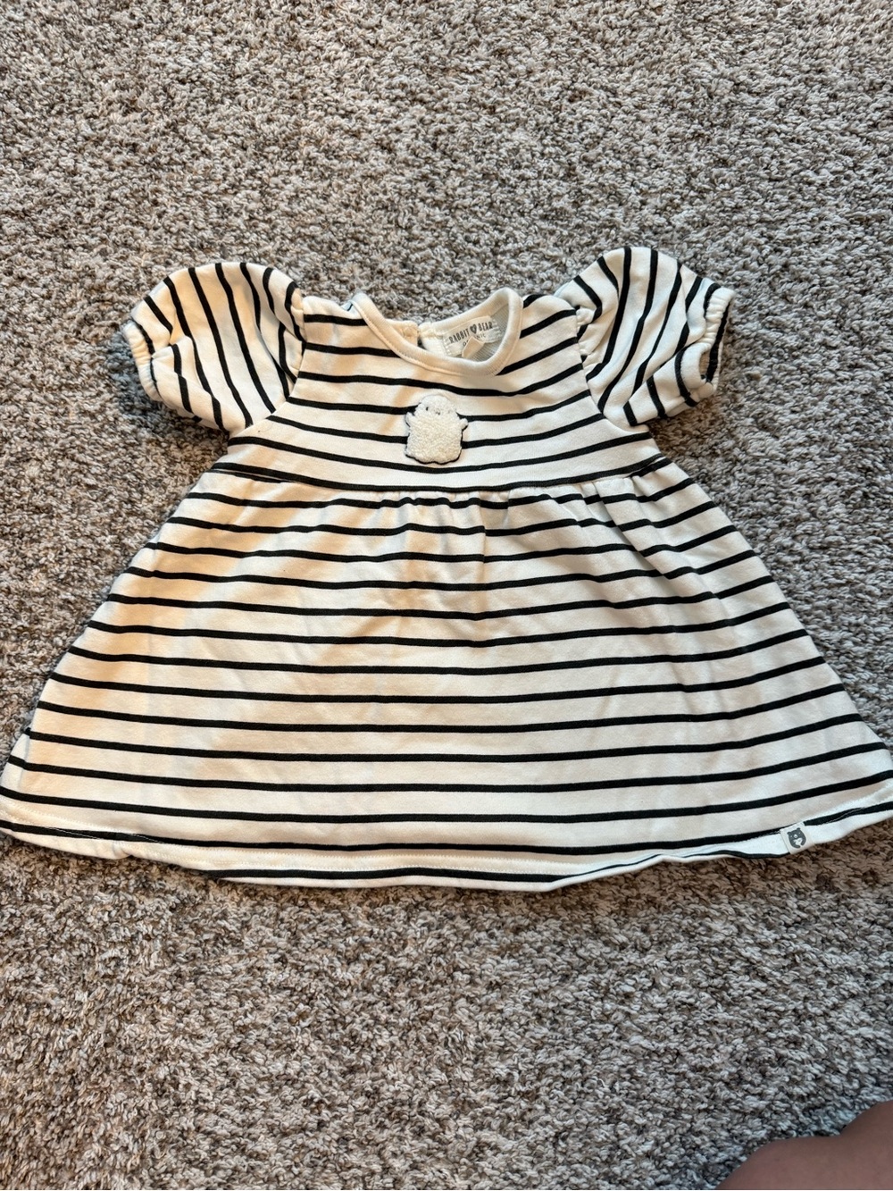 Rabbit + Bear Organic Ghost Striped Dress 12M Halloween
